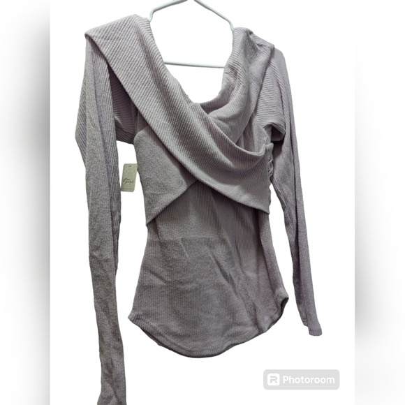 NWT Free People Marley off the shoulder ribbed top - Picture 5 of 9